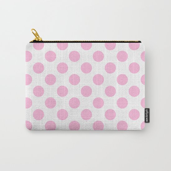 Pink polkadots on white pattern Carry-All Pouch