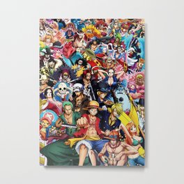 One Piece 52 Metal Print | Graphicdesign, Strawhatpirates, Pirateskull, Pirateflag, Onepiece, Jollyroger, Logo, Skeleton, Anime, Skull 