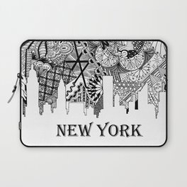 Zentangled New York Skyline Laptop Sleeve