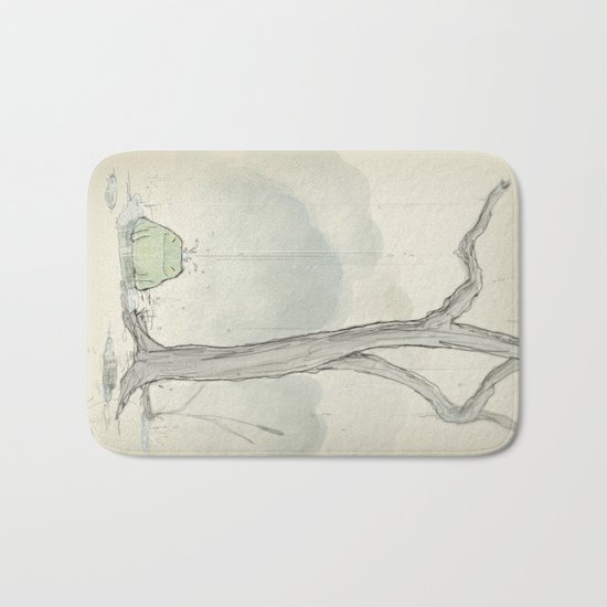 The frog under the rain Bath Mat