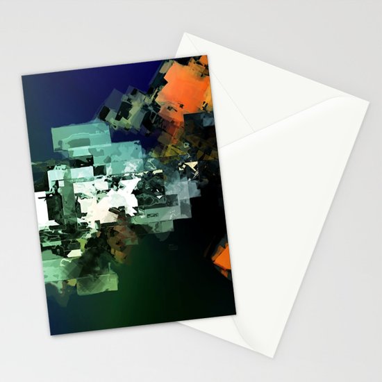 Aggregate Bloom Abstract 1 Stationery Cards By Scottkevajamesart