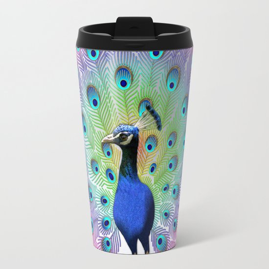 Colorful Peacock Travel Mug