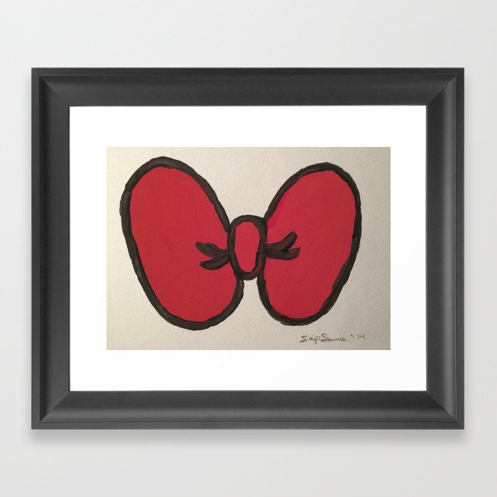 Whimsical Red Bowtie Framed Art Print