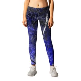 In The Dead Of Night - Textured Abstract In Blue, Black and White Leggings | Abstract, Nature, Painting, Collage 