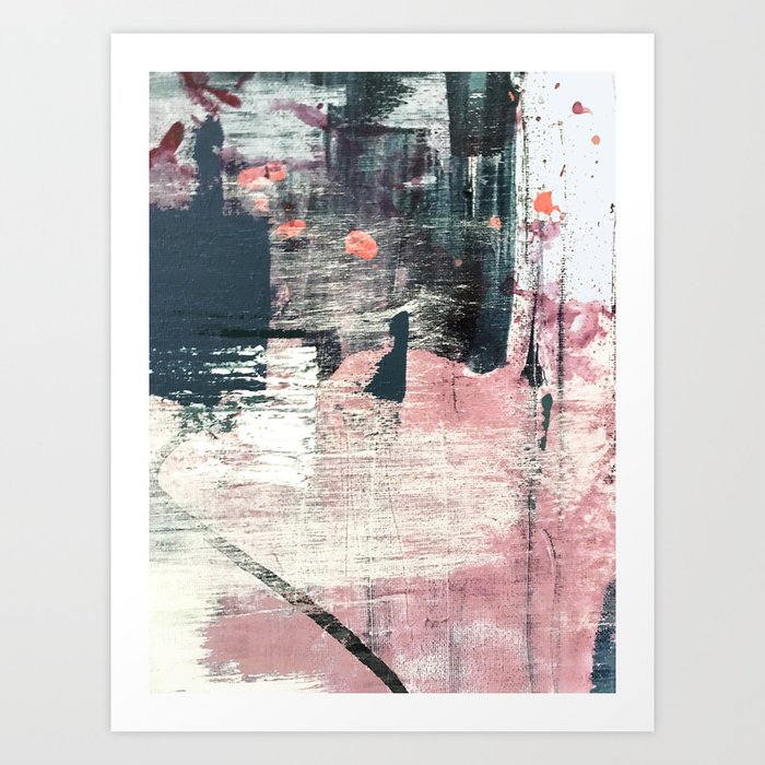 Sweet Tooth 7 A Colorful Abstract Mixed Media Piece In Pink Blues And White Art Print By Blushingbrushstudio