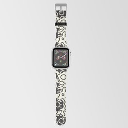 Wonky Cutout Flowers Black & White Apple Watch Band
