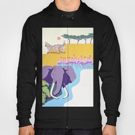 Poster with graphic african animals in strong colors Hoody