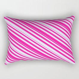 [ Thumbnail: Lavender & Deep Pink Colored Striped Pattern Rectangular Pillow ]