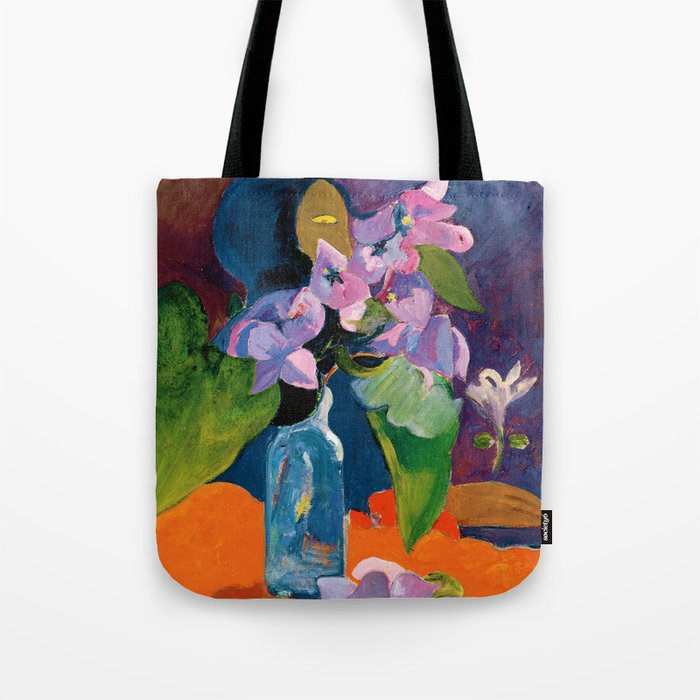 Paul Gauguin "Nature morte aux fleurs et à l'idole (Still life with flowers and an idol)" Tote Bag