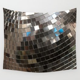 Silver Retro Disco Ball  Wall Tapestry