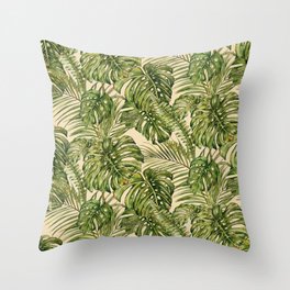 Vacation Vibes- Tropical in Green Throw Pillow