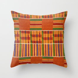 Ethnic African Kente Cloth Pattern Throw Pillow