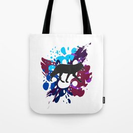 Splattered Paint Wolf Tote Bag