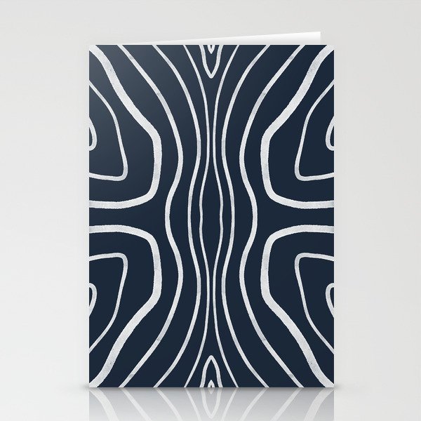 Abstract Line Pattern - Navy Stationery Cards