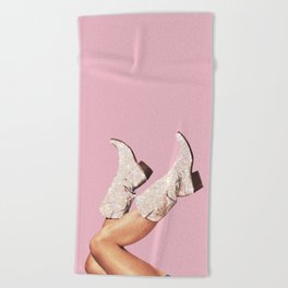 These Boots - Glitter Pink Beach Towel