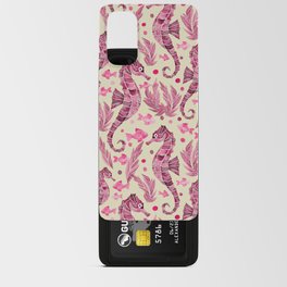 Watercolor Seahorse Pattern - Pink and Cream Android Card Case