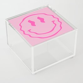Pink Wavy Smiley Face Aesthetic II Acrylic Box