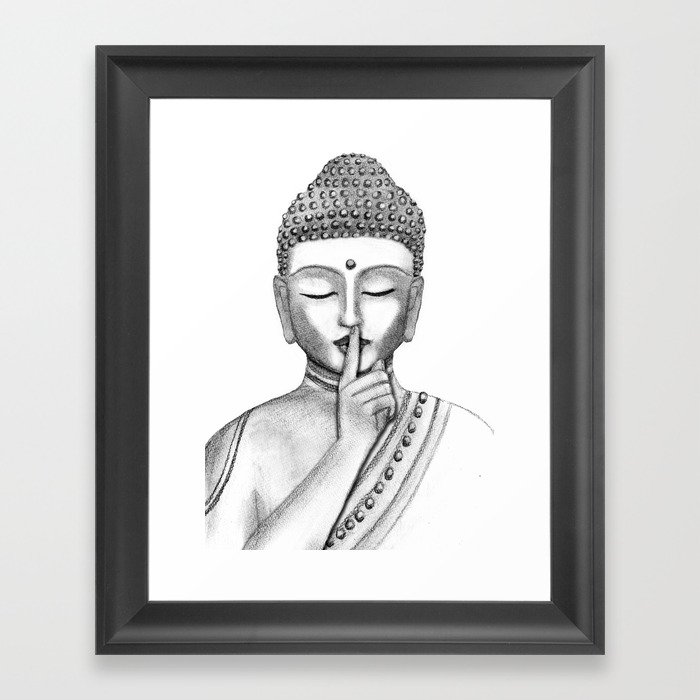 Shh... Do not disturb - Buddha Framed Art Print