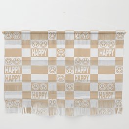 HAPPY Checkerboard (Neutral Beige Color) Wall Hanging