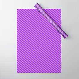 [ Thumbnail: Orchid & Purple Colored Striped/Lined Pattern Wrapping Paper ]