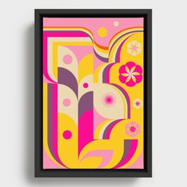 Yellow Pink Girl Framed Canvas