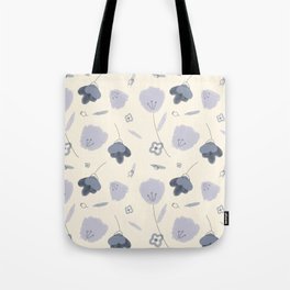 Blue Poppies Floral Seamless Pattern Tote Bag