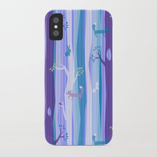 Purple Woodland Stripe iPhone Case