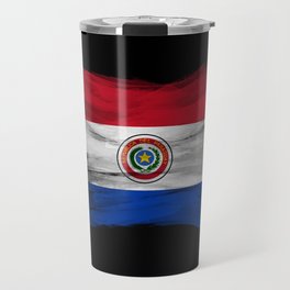 Paraguay flag brush stroke, national flag Travel Mug