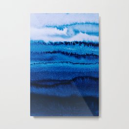 WITHIN THE TIDES - PORTUGAL BLUE Metal Print | Waves, Ocean, Painting, Summer Deco, Royalblue, Trendy, Monikastrigel, Campervan, Royal Blue, Watercolor 