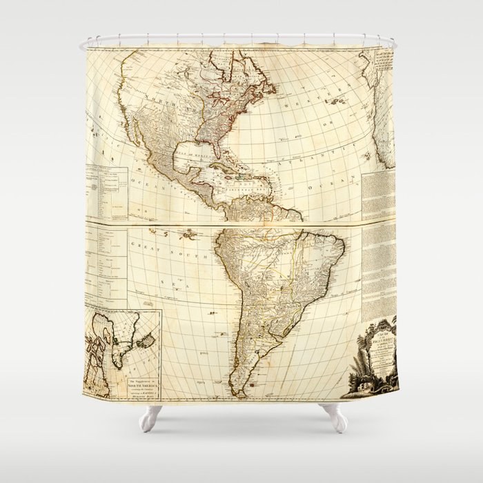 North and South America Map (1777) Shower Curtain