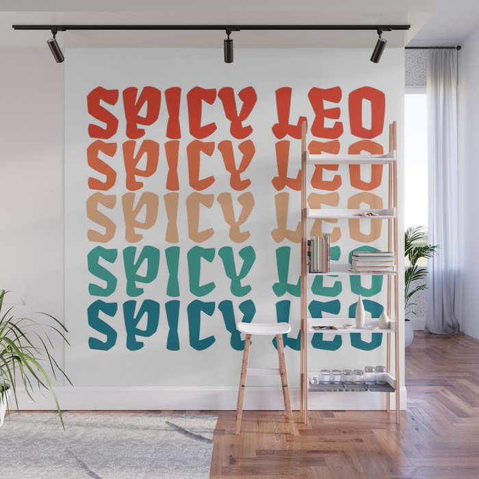 Cute Retro Spicy Leo Zodiac Star Wall Mural