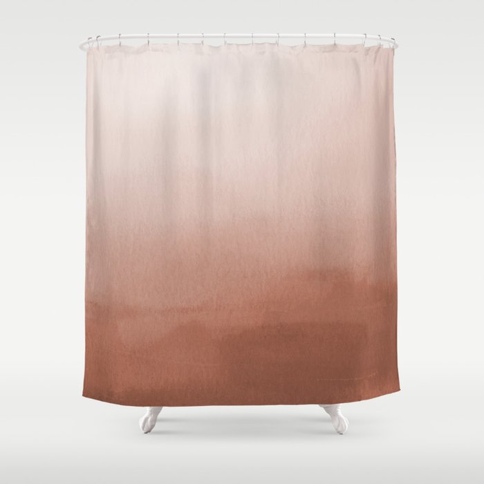 Sherwin Williams Cavern Clay SW7701 Abstract Watercolor Ombre Blend - Gradient Shower Curtain