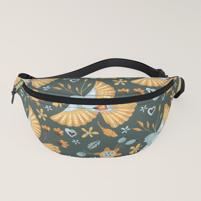 Boho Floral Birds Garden Pattern Fanny Pack