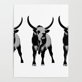 Bulls op art Poster