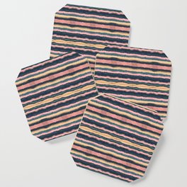 Blended textured colourful horizontal stripes Coaster