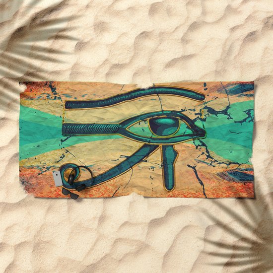 Egyptian Eye Of Horus Ra Beach Towel By K9printart Society6