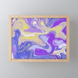 Purple Blue Yellow Liquify Pattern Framed Mini Art Print
