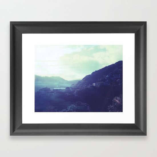 Kitekite Falls Polaroid Framed Art Print