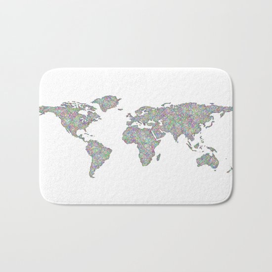 World map Bath Mat