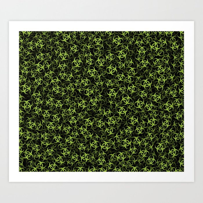 Biohazard (green on black) Art Print