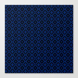 Blue and Black Ornamental Arabic Pattern Canvas Print