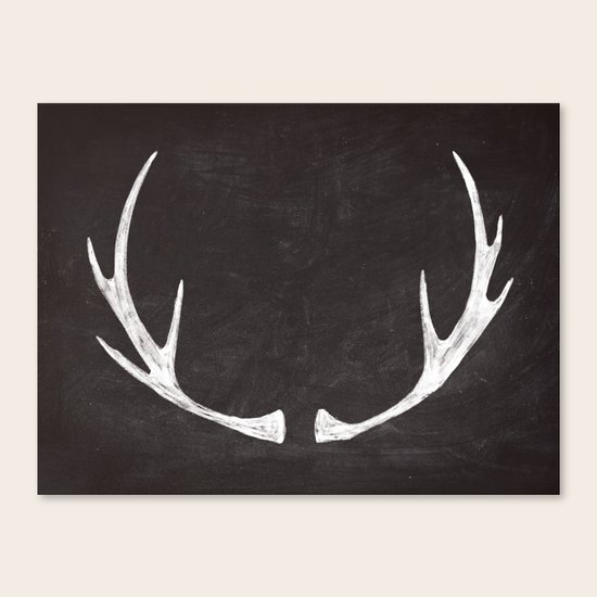 Chalkboard Art - Antlers Canvas Print