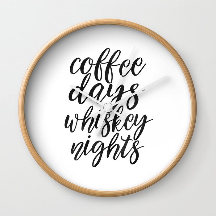 FUNNY BAR DECOR, Coffee Days Whiskey Nights,Coffee Sign,Bar Decor,Cute Home Decor,Kitchen Decor,Drin Wall Clock