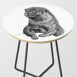 Oriental small clawed otter - ink illustration Side Table