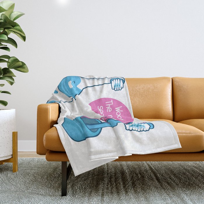 Toothbrush Fall In Electric Love Throw Blanket