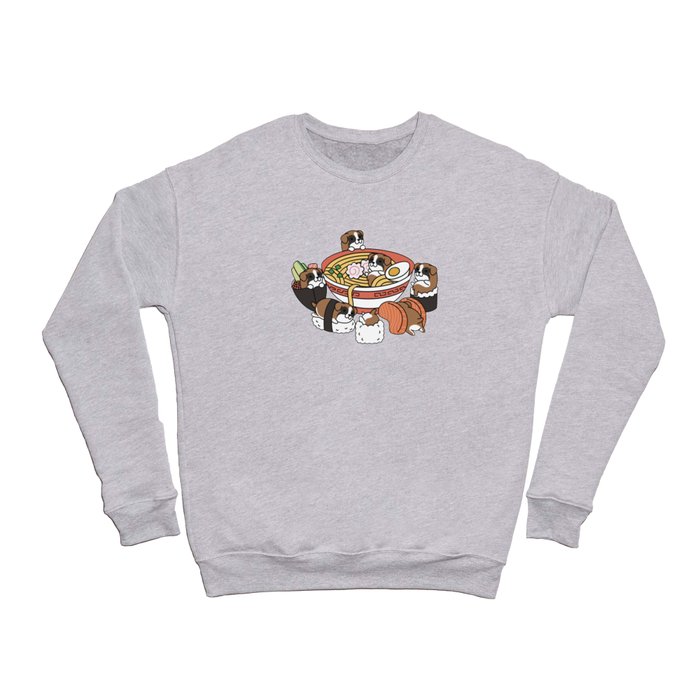 Ramen Sushi Boxer Dog Crewneck Sweatshirt