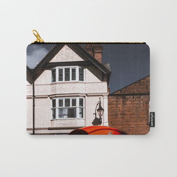 Great Britain Photography - Phonebooth By Some White British Houses Carry-All Pouch
