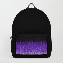 Purple Black - Retro Old School Hot Rod Flames Backpack | Classic, Girly, Street Rod, Car, Digital, Retro, Racing, Graphicdesign, Decor, Flames 