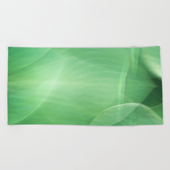Abstract long exposure color block green art print - movement with hosta leaves - nature photography Beach Towel