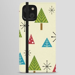 Mid Century Modern Christmas Trees iPhone Wallet Case